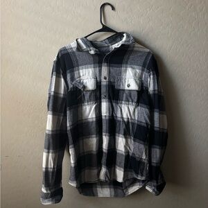 Old Navy Black and White Plaid Shirt